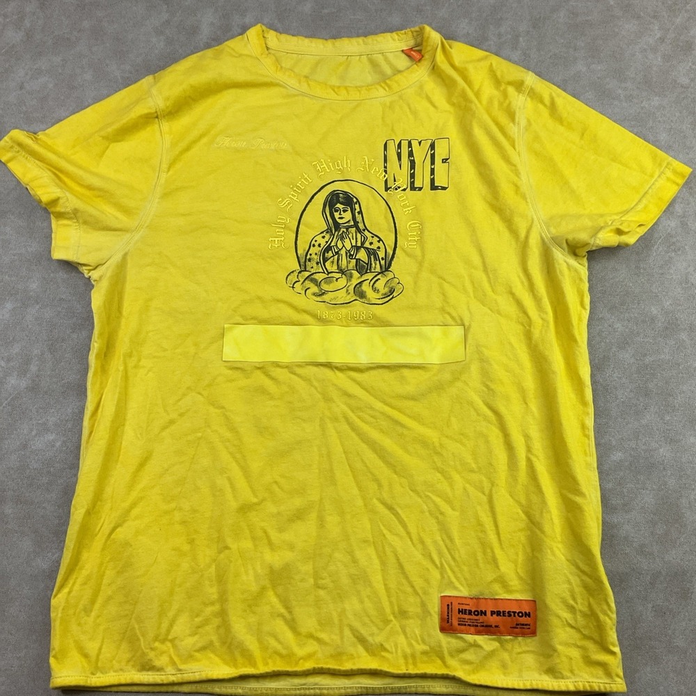 Heron Preston Holy Spirit NYC T-Shirt Men Sz M Short Sleeve Graphic Tee Black - Picture 11 of 15